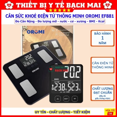 OROMI EF881 Cân sức khỏe điện tử đo mỡ, nước, cơ, xương, BMI, Kcal - Giá chỉ 453.000đ 2