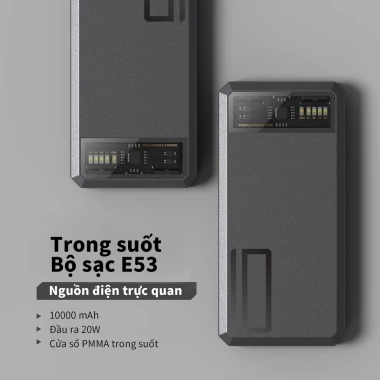 Orsen E53 10.000mAh Powerbank PD 20W QC 3.0 - Sạc nhanh cho Samsung S23/S24 Ultra, iPhone 15, Huawei - 349.000₫