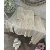 OSEXY Đồ Ngủ Nữ 58kg Đồ Bộ Áo Cổ V Tay Loe Ren Mềm Mại Quần Xẻ Nơ Lụa Giá 199k 8