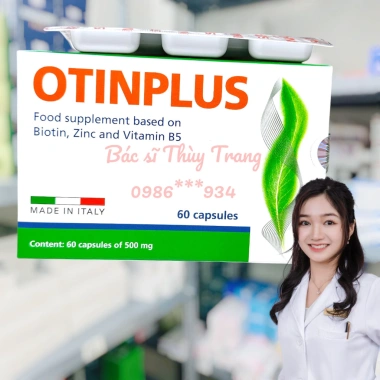 OTINPLUS Viên uống Biotin Kẽm B5 60 viên - Đẹp tóc, lành thương, giá 1.5 triệu