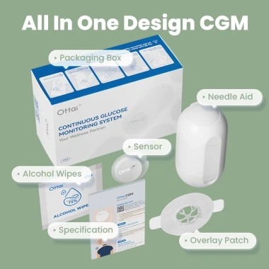 Ottai CGM Bộ đầy đủ phụ kiện sức khỏe - Giám sát đường huyết liên tục, cảm biến chính xác, giảm 22% còn 770,000 VND