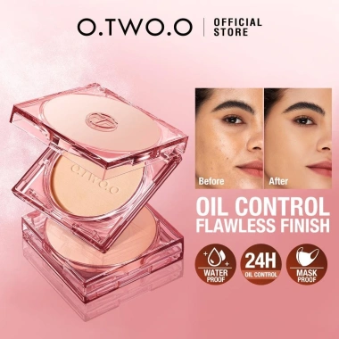 O.TWO.O Phấn phủ chống thấm nước, kiểm soát dầu 24h, lì che phủ cao, trôi không, phù hợp nam nữ 2