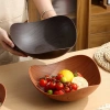 OUKEAI Đĩa Giả Hạt Gỗ Tam Giác Retro – Trưng Bày Trái Cây Khô, Đồ Ăn Nhẹ cho Phòng Khách, Phòng Ăn, Giá 38.500₫