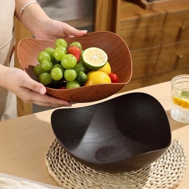 OUKEAI Đĩa Giả Hạt Gỗ Tam Giác Retro – Trưng Bày Trái Cây Khô, Đồ Ăn Nhẹ cho Phòng Khách, Phòng Ăn, Giá 38.500₫