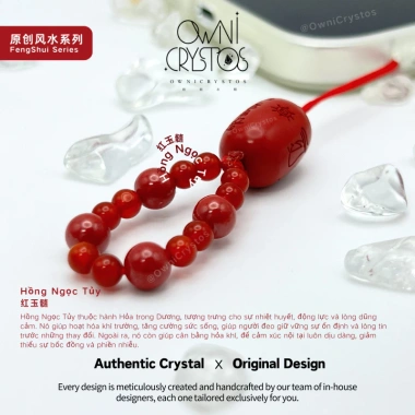 OwniCrystos Thái Tuế Phù 2.026 Ngọ Tý Sửu Mão Hộ Thân - Móc Treo Điện Thoại Chu Sa & Mã Não Đỏ 699.999₫ 3