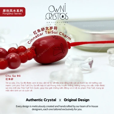 OwniCrystos Thái Tuế Phù 2.026 Ngọ Tý Sửu Mão Hộ Thân - Móc Treo Điện Thoại Chu Sa & Mã Não Đỏ 699.999₫ 4
