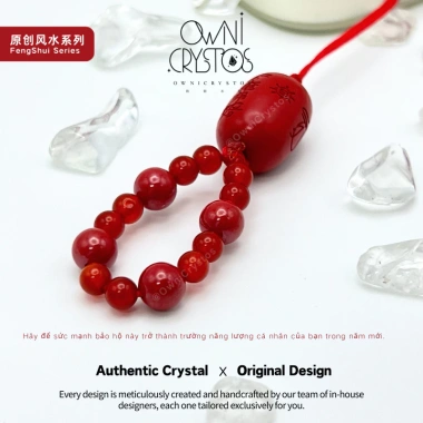 OwniCrystos Thái Tuế Phù 2.026 Ngọ Tý Sửu Mão Hộ Thân - Móc Treo Điện Thoại Chu Sa & Mã Não Đỏ 699.999₫ 8