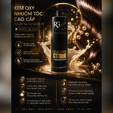 Oxy Trợ Nhuộm RG Right Color Developer 1.000ml: Êm Dịu, Dưỡng Sâu, Made in Italy, Giá chỉ 125.000₫ 3