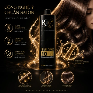 Oxy Trợ Nhuộm RG Right Color Developer 1.000ml: Êm Dịu, Dưỡng Sâu, Made in Italy, Giá chỉ 125.000₫ 9