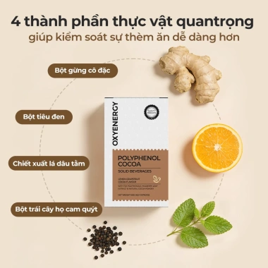 OXYENERGY Bột Cacao Polyphenol 4g*10 gói - Tăng trao đổi chất, Nguyên chất, 279.000₫ 5