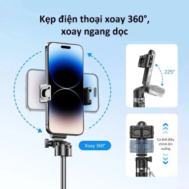 P15MINI Tripod Capgrip 3 in 1 Bluetooth sáng gậy tự sướng điện thoại 150k VND 2