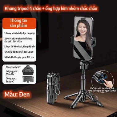P15MINI Tripod Capgrip 3 in 1 Bluetooth sáng gậy tự sướng điện thoại 150k VND 9