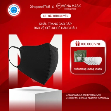 Pack 5 Khẩu Trang Bảo Hộ 3D Mona N95 Chống UV Lọc Nano Ngăn 95% Bụi Siêu Mịn Tái Sử Dụng