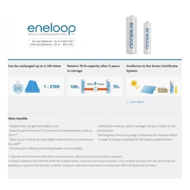 Panasonic Eneloop AA 1.900mAh & AAA 800mAh - Pin NiMH Sạc Lại, Giá 239.799₫ 4 Panasonic Eneloop AA 1.900mAh & AAA 800mAh - Pin NiMH Sạc Lại, Giá 239.799₫ 4