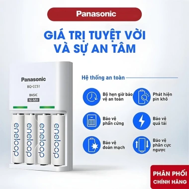 Panasonic Eneloop Pro MADE IN JAPAN Pin sạc AA 2.550mAh/AAA 900mAh + Bộ sạc BQ-CC51 - 145.000₫ 5 Panasonic Eneloop Pro MADE IN JAPAN Pin sạc AA 2.550mAh/AAA 900mAh + Bộ sạc BQ-CC51 - 145.000₫ 5