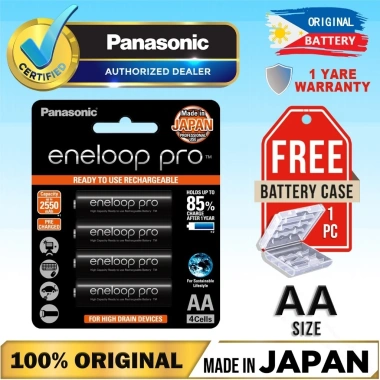 Panasonic Eneloop Pro MADE IN JAPAN Pin sạc AA 2.550mAh/AAA 900mAh + Bộ sạc BQ-CC51 - 145.000₫