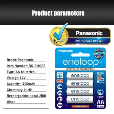 Panasonic Eneloop Pro MADE IN JAPAN Pin sạc AA 2.550mAh/AAA 900mAh + Bộ sạc BQ-CC51 - 145.000₫ 10 Panasonic Eneloop Pro MADE IN JAPAN Pin sạc AA 2.550mAh/AAA 900mAh + Bộ sạc BQ-CC51 - 145.000₫ 10