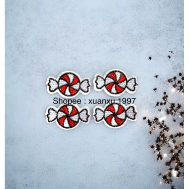 Patch vải thêu giá rẻ - Phôi thêu Noel ông già Noel kẹp tóc, chỉ 156.000 VND