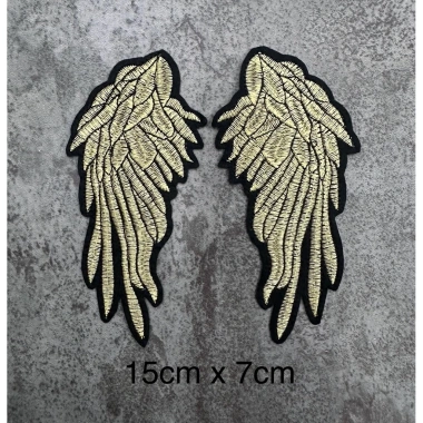 Patch vải ủi nhiệt đôi cánh thêu đính to đẹp - Miếng vá áo, sticker, logo thêu 19k