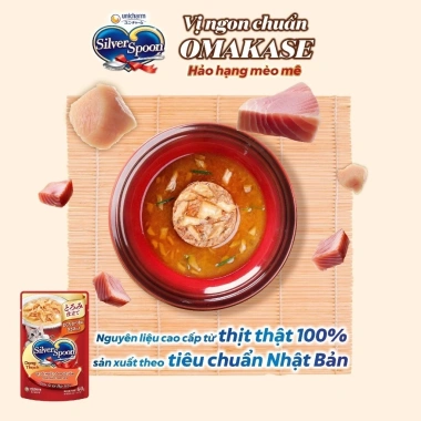 Pate cho Mèo Silver Spoon 60g - Thức ăn ướt dạng sốt & thạch, vị cá thật, Bếp Của Cưng, giá ưu đãi 16.800₫