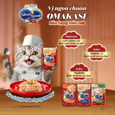Pate cho Mèo Silver Spoon 60g - Thức ăn ướt dạng sốt & thạch, vị cá thật, Bếp Của Cưng, giá ưu đãi 16.800₫