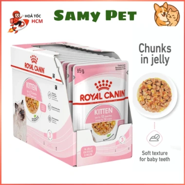 Pate Royal Canin Kitten 85g Thạch Jelly - Dành cho mèo con & mẹ mang thai, 48.000đ