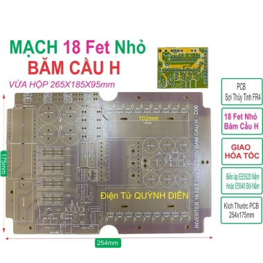 PCB 18FET cách ly bám cầu H, bo mạch FR4 sợi thủy tinh - Giá chỉ 120.000₫ (Giảm 26.400)