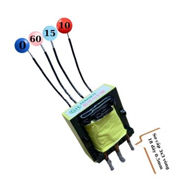 PCB nguồn 24FET nhỏ 2 biến áp EE43 - Inverter 12V DC ra AC, FR4, giá 135.000 VND