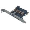 PCIe X1 sang 2 Cổng C+ + 2 USB 3.2 Gen1 5Gbps HUB, nguồn 4Pin, mở rộng thẻ