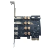 PCIe X1 sang 2 Cổng C+ + 2 USB 3.2 Gen1 5Gbps HUB, nguồn 4Pin, mở rộng thẻ 2