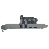 PCIe X1 sang 2 Cổng C+ + 2 USB 3.2 Gen1 5Gbps HUB, nguồn 4Pin, mở rộng thẻ 4