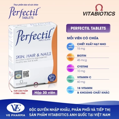 Perfectil 30 viên – Thực phẩm bảo vệ sức khỏe, hỗ trợ làm đẹp da, bổ biotin, vitamin ngừa oxy hoá – Giá chỉ 496.000đ 5