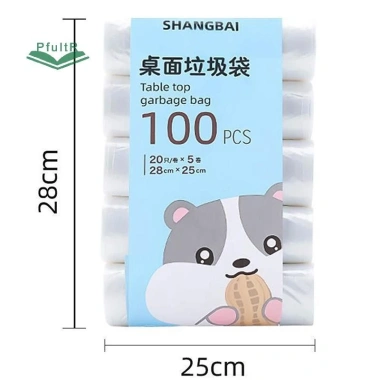 PfultR 5Roll 100 Túi Đựng Rác Dày Nhỏ Dùng Một Lần Bàn Rác Nhà Bếp - Giá 37.600đ 6