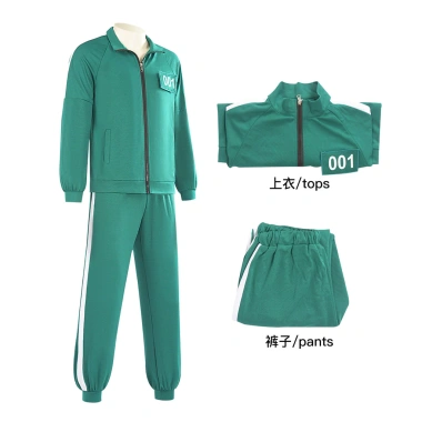 Pg Squid Game 2 cosplay vải đỏ áo liền quần, hoodie xanh lá cây - bộ trang phục sân khấu, giá 399.600 VND 9