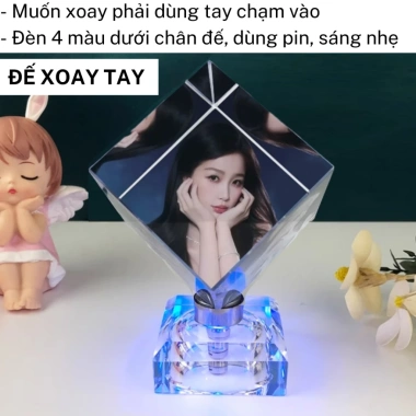 Pha lê lập phương in ảnh - Quà sinh nhật, quà cưới cho người yêu nam nữ, 241.500₫