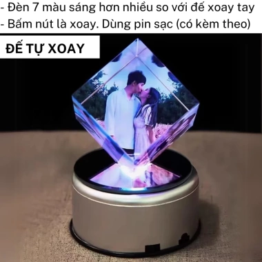 Pha lê lập phương in ảnh - Quà sinh nhật, quà cưới cho người yêu nam nữ, 241.500₫