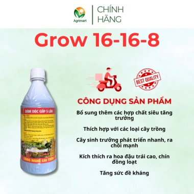 Phân bón lá Grow 16-16-8 500ml - Tăng trưởng nhanh, đâm chồi mạnh, ra hoa đậu trái, 29.000đ