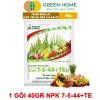 Phân bón lá HK NPK 7-5-44+TE GreenHome 40gr - Kích thích ra hoa đồng loạt, tăng đậu trái, giá 9.200 VND 10