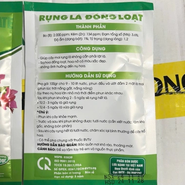 Phân Bón Rụng Lá Mai 100g - Rụng Lá Nhanh, Hoa Nở Đẹp, Giá Ưu Đãi 45.000 VND