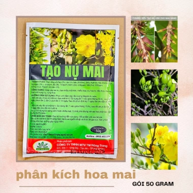 Phân bón Tạo Nụ Mai 50gr - Ức chế đọt non, phân hóa mầm hoa, kích nụ, hoa bền đẹp 4