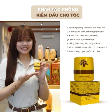 Phấn kiềm dầu Arganmidas tạo phồng chân tóc, gội khô 4g - Tóc bồng bềnh, giảm giá 103.000 VND 5