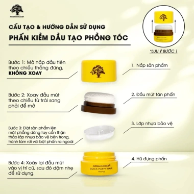 Phấn Kiềm Dầu Tạo Phồng Chân Tóc Arganmidas - Gội Khô Bồng Bềnh, Giá 99k 3