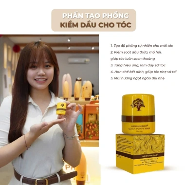 Phấn Kiềm Dầu Tạo Phồng Chân Tóc Arganmidas - Gội Khô Bồng Bềnh, Giá 99k 5