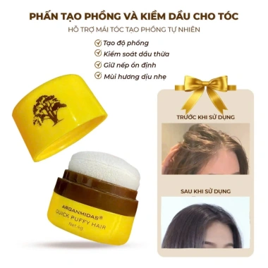 Phấn Kiềm Dầu Tạo Phồng Chân Tóc Arganmidas - Gội Khô Bồng Bềnh, Giá 99k 10