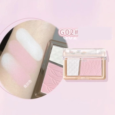 Phấn má hồng 2in1 GOGO TALES GT421 - Tạo khối, nhũ mắt, bắt sáng, giảm còn 64k