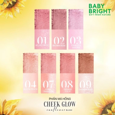 Phấn Má Hồng Baby Bright Cheek Glow Sunflower Blush 5.2g - Mềm Mịn, Ánh Nhũ, Giá 99.000₫ 2 Phấn Má Hồng Baby Bright Cheek Glow Sunflower Blush 5.2g - Mềm Mịn, Ánh Nhũ, Giá 99.000₫ 2