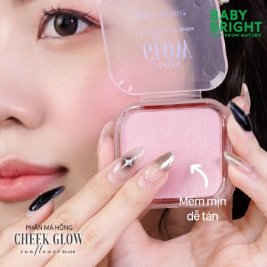 Phấn Má Hồng Baby Bright Cheek Glow Sunflower Blush 5.2g - Mềm Mịn, Ánh Nhũ, Giá 99.000₫