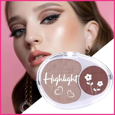 Phấn Mắt 2 Màu Chống Thấm Nước Highlighter Palette Dành Cho Nữ Teen Giá 44k VND 2