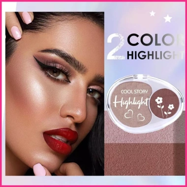 Phấn Mắt 2 Màu Chống Thấm Nước Highlighter Palette Dành Cho Nữ Teen Giá 44k VND 3