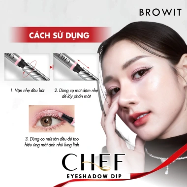 Phấn mắt Browit Chef Eyeshadow Dip 1.5g - Hiệu ứng lớp nhũ nhẹ, giá chỉ 149.000₫ 7 Phấn mắt Browit Chef Eyeshadow Dip 1.5g - Hiệu ứng lớp nhũ nhẹ, giá chỉ 149.000₫ 7